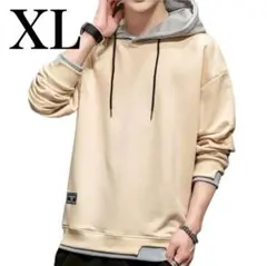メンズパーカー✨ xl XL ゆったり 大きめ フーディ ベージュ トレーナー