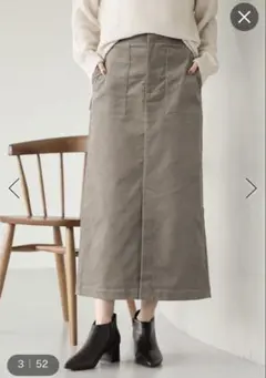 【GLOBAL WORK】コーデュロイストレッチスカート(Lサイズ)