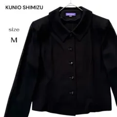 KUNIO SHIMIZU ブラウス シアー袖 日本製 9AR ブラック M