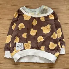 ハンドメイド　重ね着風くまさんトレーナー　100