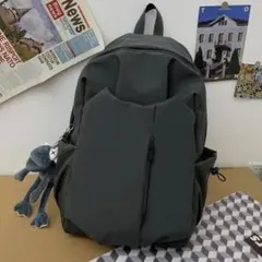 大容量リュック グレー 多機能 多収納 通学 通勤 ジム 旅行 マザーズバッグ