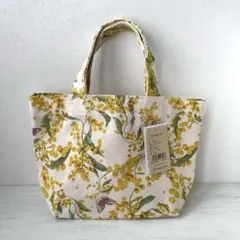 新品　フレンズヒル　ランチバッグ　帆布　イエロー パピヨン　蝶　バタフライ　花柄