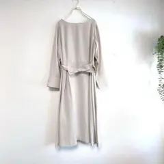 【F33】ワールド　ワンピース　40 L グレー　シンプル　 レディース　長袖