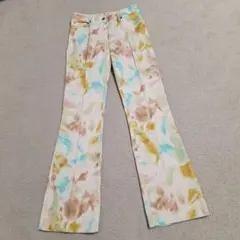 PRESSE PINORE/プレセ ピノーレ 水彩柄 ストレッチ パンツ【M】のサムネイル