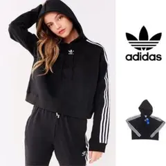 adidas Originals クロップド スリーストライプ パーカーLサイズ