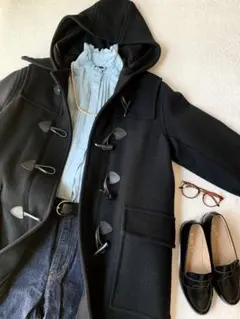 未使用タグ付き　ミラオーウェン　フード付き　ダッフルコート　ブラック