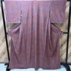 く636 小紋 正絹 着物 幾何学模様 袷 正絹のサムネイル