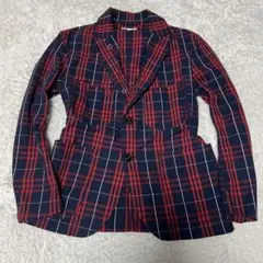 Engineered Garments テーラードジャケット チェック XS 赤のサムネイル