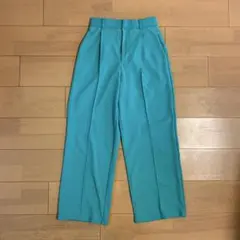 GU ジーユー スラックス ワイドパンツ　M グリーン　緑