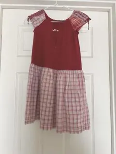 ピンクハウス　子供服　キッズ服　ワンピース　チェック　赤　半袖のサムネイル