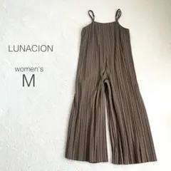 【ルナシオン】プリーツサロペット キャミ ワイド フェミニン 大人可愛い【M】