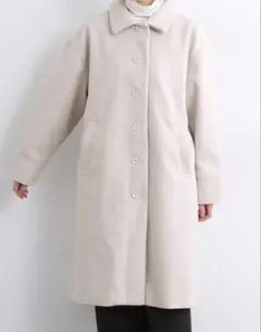 ナチュラン　ステンカラーロングコート　M アイボリー　NORTHERNTRUCK