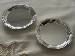 極美品☆お得なペアセット☆】クリストフル ミニ花リムプレートペア
