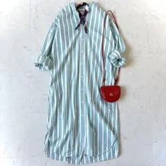 良品 ジャーナルスタンダード バンドカラー ストライプ ロング シャツワンピース