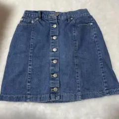 デニムブルー ボタンフロント ミニスカート 平成 Mサイズ※美品※送料無料