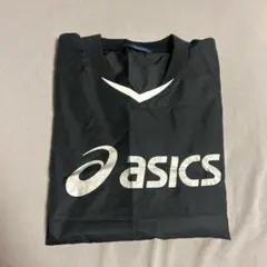 asics ブラック Vネック ウォームアップウェア