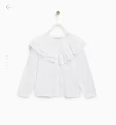 【ZARA】 ホワイト ブラウス フリル付き 13-14歳 164