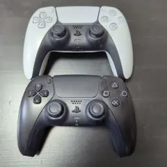 PS5 ワイヤレスコントローラー 黒白セット　ドリフトあり