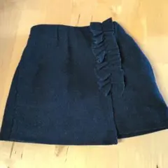 petit main フリル付きネイビースカート 90センチ