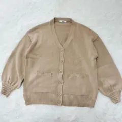 ニットカーディガン 学生 スクール 制服コーデ ベージュ Vネック ユニセックス