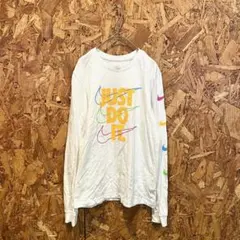 NIKE ナイキ ロンT 長袖カットソー プリント カラフル ホワイト メンズ