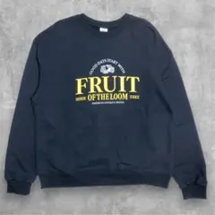 FRUIT OF THE LOOM ロゴ スウェット L ブラック ビッグロゴのサムネイル