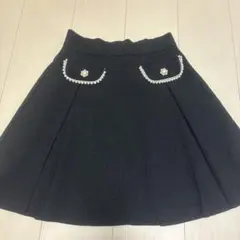 INGNI 黒 ビジューつきスカート
