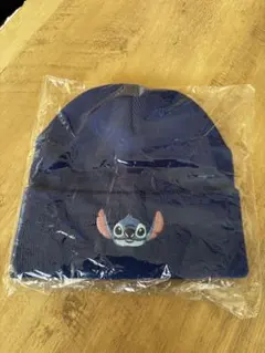 スティッチ ネイビー ニット帽子