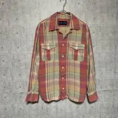 Ralph Lauren マドラスチェックシャツ　オープンカラー シャツ
