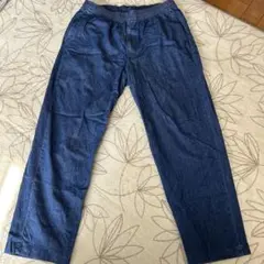 ダークブルー イージーパンツ ゴムウエスト