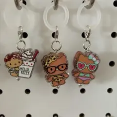 日焼けキティ ハローキティ めじるしアクセサリー チャーム 3点セット