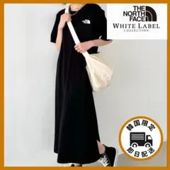 新品タグ付　ノースフェイス 【Sサイズ　ブラック】半袖ワンピース　白ロゴ