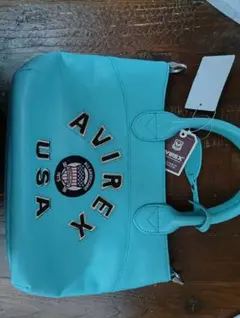 M*e様 AVIREX 牛革 トートバッグ ターコイズブルー - メルカリ