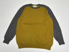 B&Y コットン・カシミヤ バイカラー ニット L