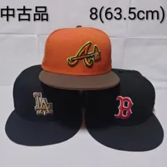 【中古品】ニューエラ　パッチ付３点セット　8(63.5cm)　中古品 Ｂのサムネイル