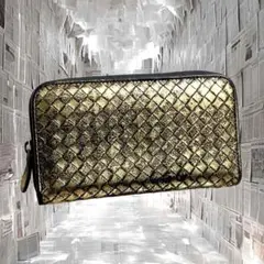ボッテガヴェネタ 長財布 イントレチャート メタリックゴールド