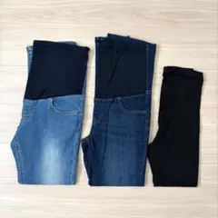 【3点セット】無印良品／ユニクロ　マタニティデニム　スキニー　パンツ　レギンス