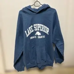 古着 ギルダン スウェットプルパーカー Ｌ　ブルー　裏起毛