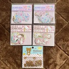 フレークシール5点セット　サンリオ➕リラックマ