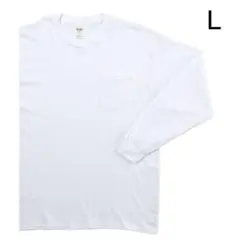 最安値送料込み新品未使用 GILDAN 無地長袖ロンT ポケット付き ホワイトL