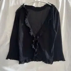 vintage⌇black frill bolero
