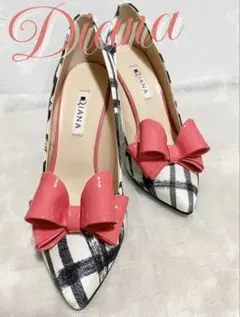 新品未使用】ダイアナ パンプス DIANA リボン　チェック