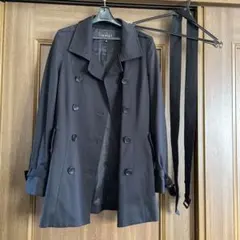 インディヴィ厚地コットンライナー付きテーラードトレンチコート