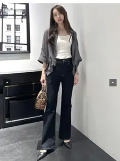 専用　AZUL by moussy 楊柳タックヘムコクーンシャツ/C.GRY