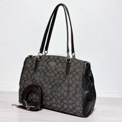 ✨美品✨COACH コーチ トートバッグ シグネチャー ブラック キャンバス