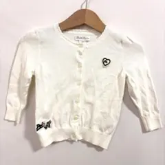 ラルフローレン ベビー カーディガン 12M ホワイト ハートワッペン 綿100