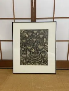 池上隆 直筆サイン 細密 鉛筆画 潮騒 額装 2号 共シール - メルカリ