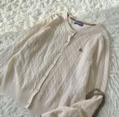 Burberry バーバリー ケーブル編みカーディガン カシミヤ混 上質ニット
