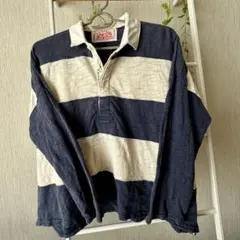キューブシュガー・cube sugar /ラガーシャツ風長袖シャツ/M