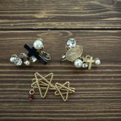 ラインストーン　星　イヤーカフ　3点セット